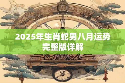 2025年生肖蛇男八月运势完整版详解