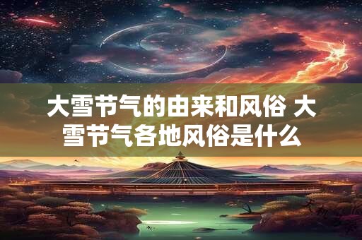 大雪节气的由来和风俗 大雪节气各地风俗是什么