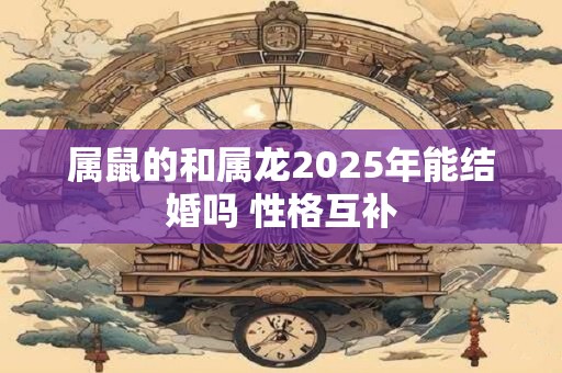 属鼠的和属龙2025年能结婚吗 性格互补