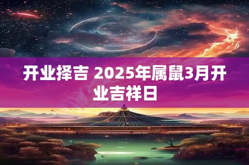 开业择吉 2025年属鼠3月开业吉祥日 开业择吉 2025年属鼠3月开业吉祥日