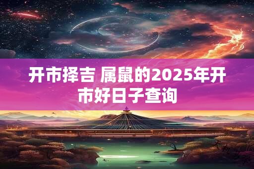 开市择吉 属鼠的2025年开市好日子查询
