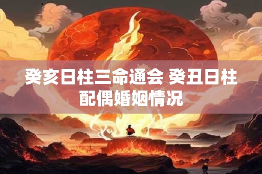 详细阅读:癸亥日柱三命通会 癸丑日柱配偶婚姻情况 癸亥日柱三命通会 癸丑日柱配偶婚姻情况