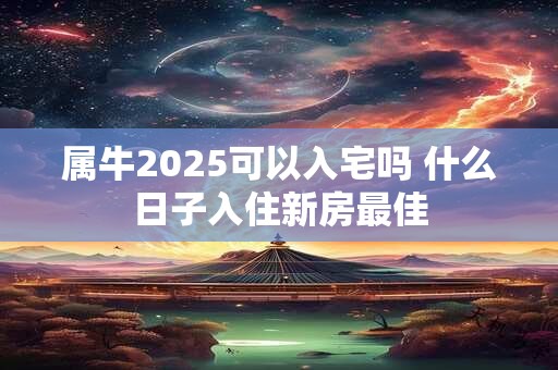 属牛2025可以入宅吗 什么日子入住新房最佳