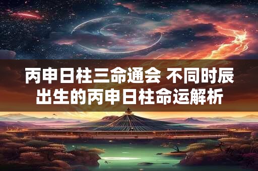 丙申日柱三命通会 不同时辰出生的丙申日柱命运解析
