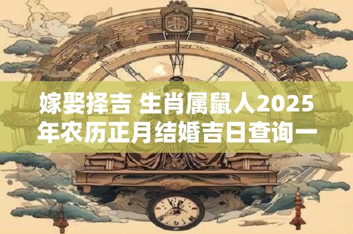 嫁娶择吉 生肖属鼠人2025年农历正月结婚吉日查询一览表