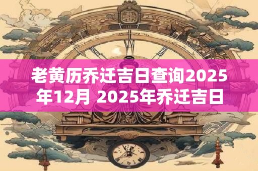 老黄历乔迁吉日查询2025年12月 2025年乔迁吉日
