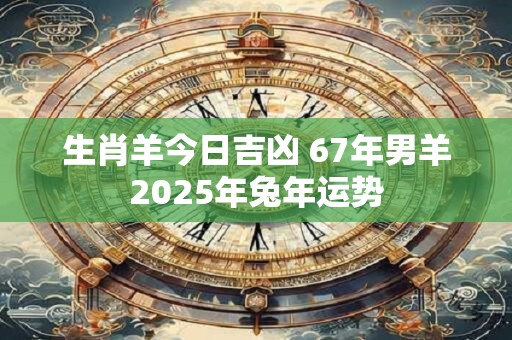 生肖羊今日吉凶 67年男羊2025年兔年运势