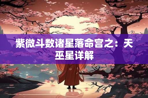 紫微斗数诸星落命宫之：天巫星详解