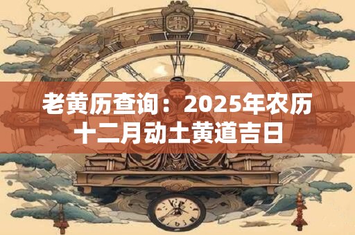 老黄历查询：2025年农历十二月动土黄道吉日