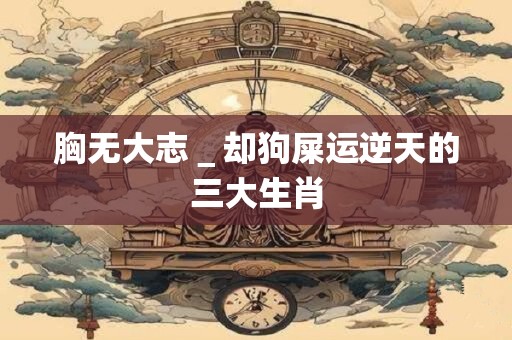 胸无大志＿却狗屎运逆天的三大生肖