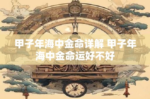 甲子年海中金命详解 甲子年海中金命运好不好