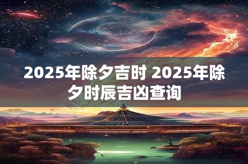 2025年除夕吉时 2025年除夕时辰吉凶查询
