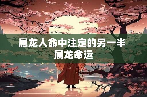 属龙人命中注定的另一半 属龙命运