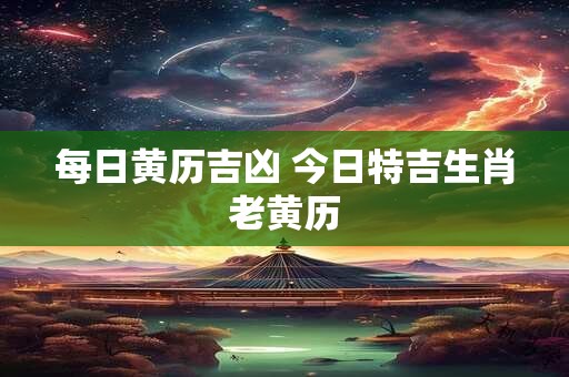 每日黄历吉凶 今日特吉生肖老黄历