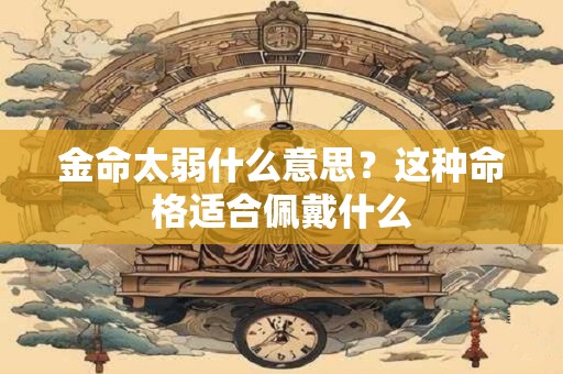 金命太弱什么意思？这种命格适合佩戴什么