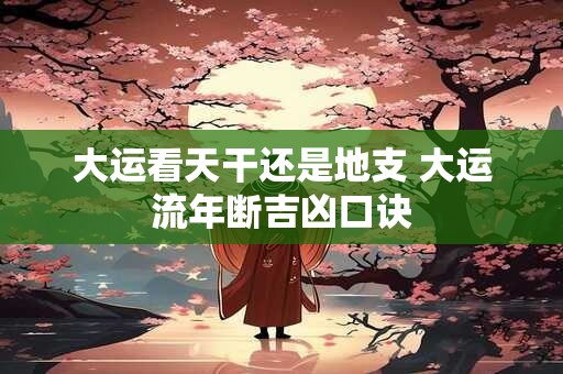 大运看天干还是地支 大运流年断吉凶口诀