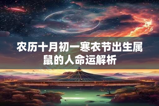 农历十月初一寒衣节出生属鼠的人命运解析