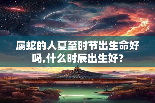 属蛇的人夏至时节出生命好吗,什么时辰出生好？