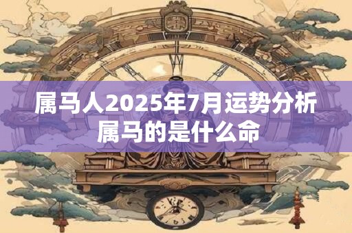 属马人2025年7月运势分析 属马的是什么命