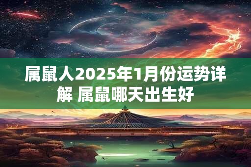 属鼠人2025年1月份运势详解 属鼠哪天出生好