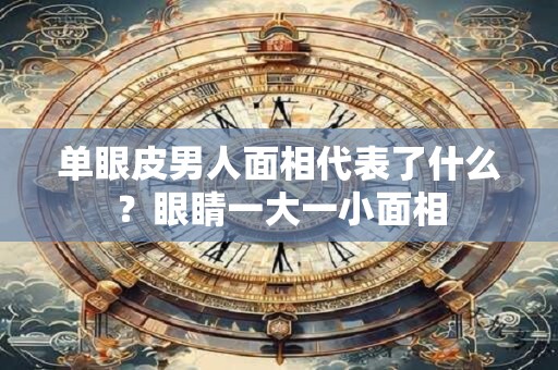 单眼皮男人面相代表了什么？眼睛一大一小面相