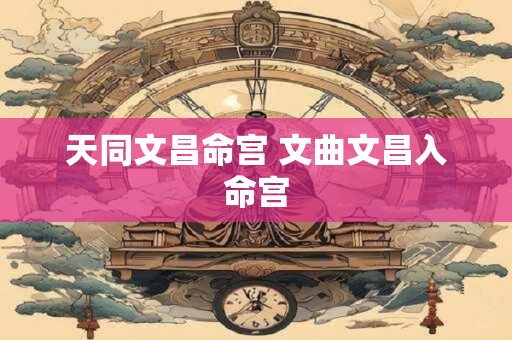 天同文昌命宫 文曲文昌入命宫