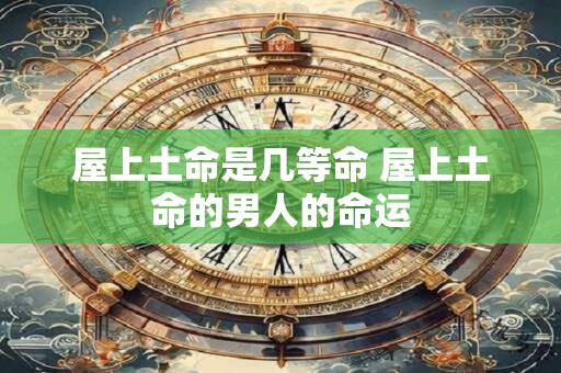 屋上土命是几等命 屋上土命的男人的命运