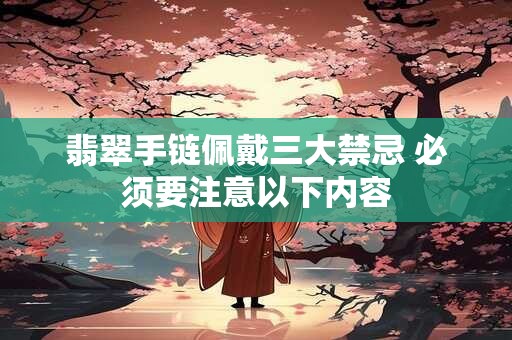 翡翠手链佩戴三大禁忌 必须要注意以下内容