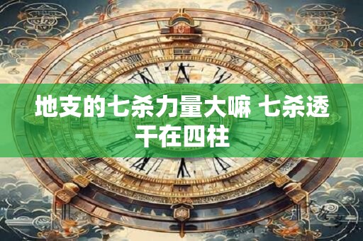 地支的七杀力量大嘛 七杀透干在四柱