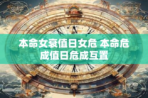 详细阅读:本命女衰值日女危 本命危成值日危成互置 本命女衰值日女危 本命危成值日危成互置