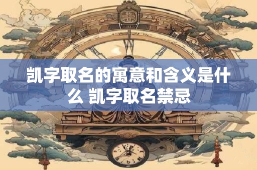 凯字取名的寓意和含义是什么 凯字取名禁忌