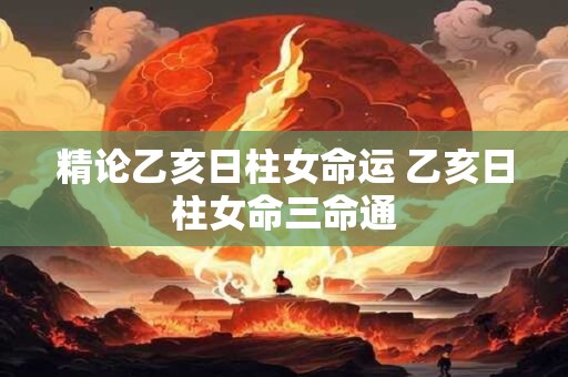 精论乙亥日柱女命运 乙亥日柱女命三命通