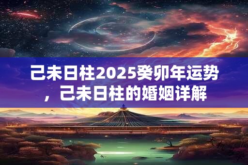 己未日柱2025癸卯年运势，己未日柱的婚姻详解
