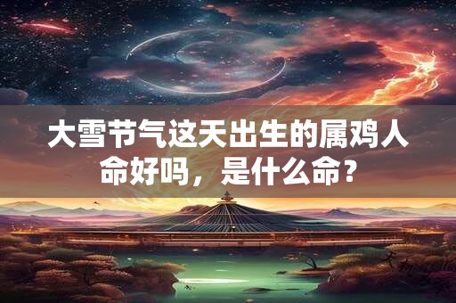 大雪节气这天出生的属鸡人命好吗，是什么命？