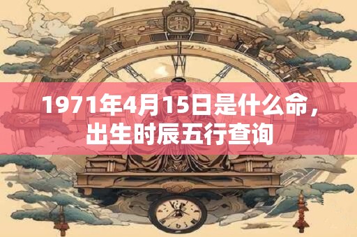1971年4月15日是什么命,出生时辰五行查询 1971年4月15日是什么命,出生时辰五行查询