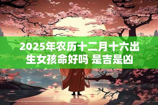 2025年农历十二月十六出生女孩命好吗 是吉是凶