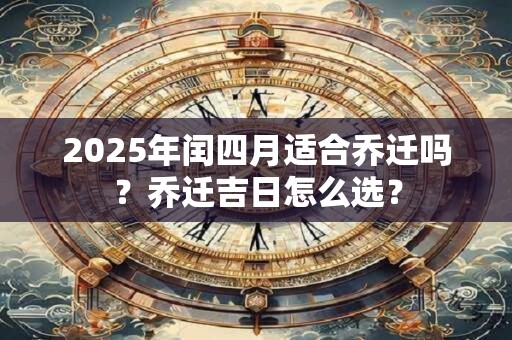 2025年闰四月适合乔迁吗？乔迁吉日怎么选？