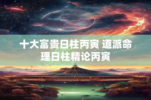 十大富贵日柱丙寅 道派命理日柱精论丙寅