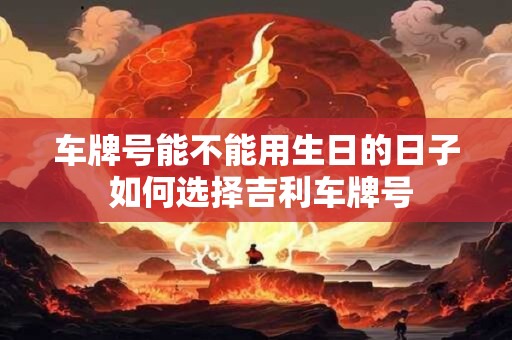 车牌号能不能用生日的日子 如何选择吉利车牌号
