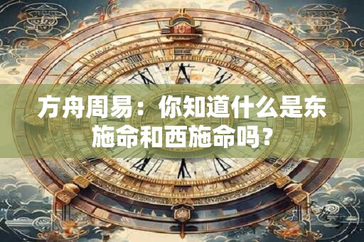 方舟周易：你知道什么是东施命和西施命吗？