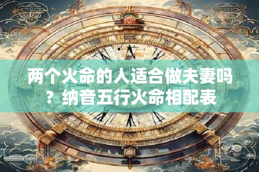 两个火命的人适合做夫妻吗？纳音五行火命相配表
