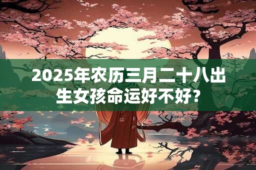 详细阅读:2025年农历三月二十八出生女孩命运好不好? 2025年农历三月二十八出生女孩命运好不好?