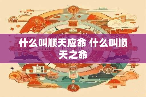 什么叫顺天应命 什么叫顺天之命