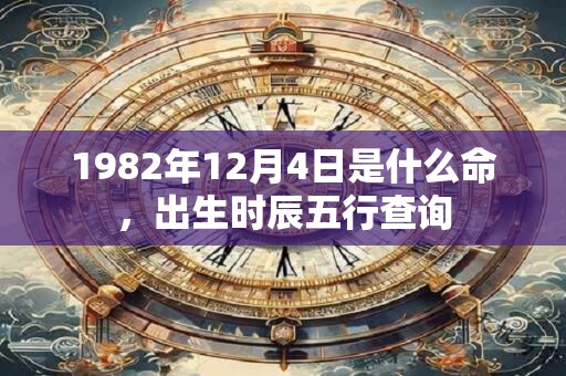 1982年12月4日是什么命，出生时辰五行查询