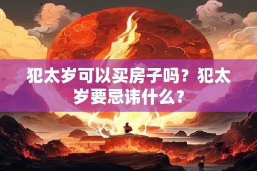 犯太岁可以买房子吗？犯太岁要忌讳什么？