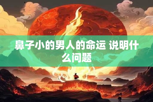 鼻子小的男人的命运 说明什么问题
