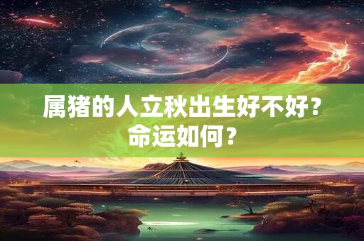 属猪的人立秋出生好不好？命运如何？