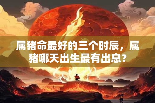 属猪命最好的三个时辰，属猪哪天出生最有出息？