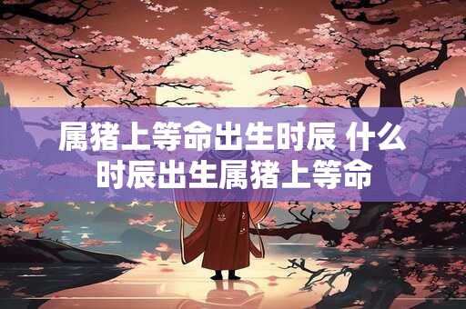 属猪上等命出生时辰 什么时辰出生属猪上等命