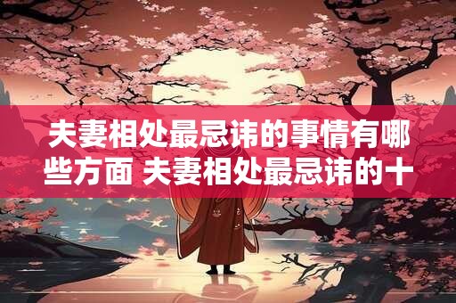 夫妻相处最忌讳的事情有哪些方面 夫妻相处最忌讳的十件事